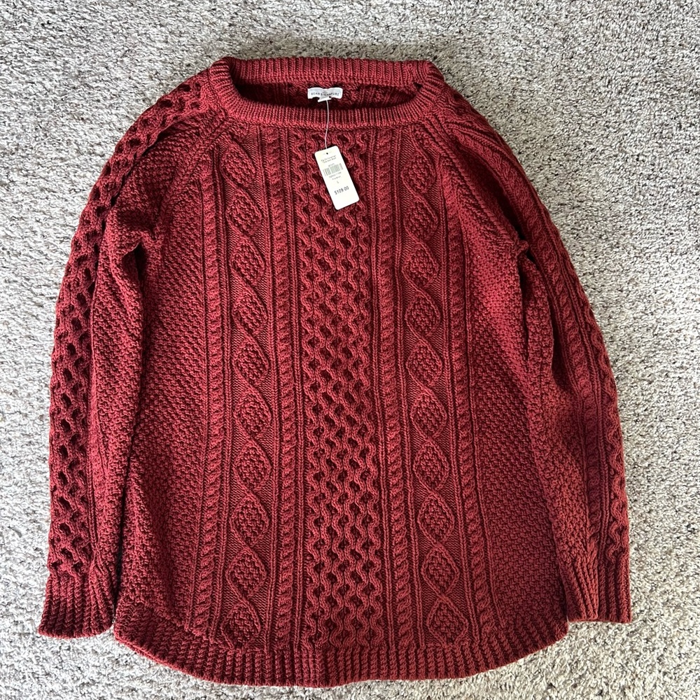 Red Cable Knit Sweater